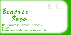 beatrix kozo business card